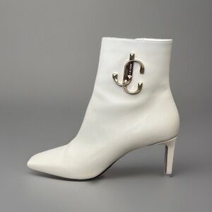 Jimmy Choo White Leather Ankle Boots